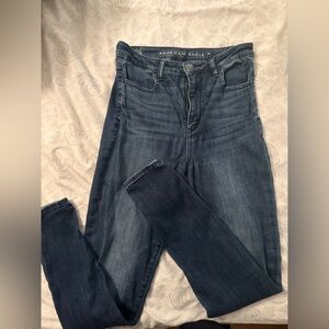 American Eagle Outfitters Women's Dark Blue Skinny Jeans